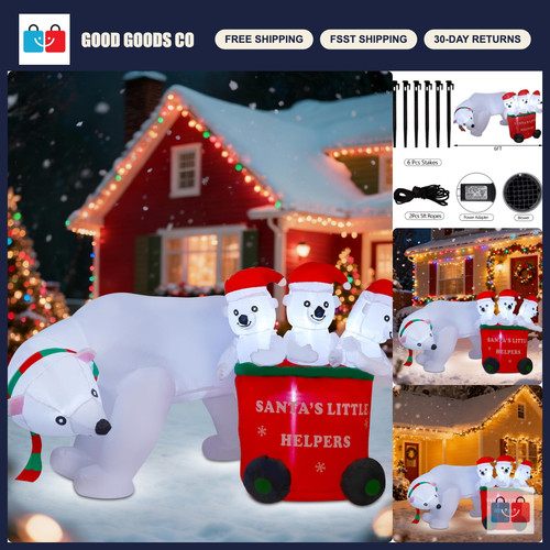 7ft christmas inflatable polar - 7ft,