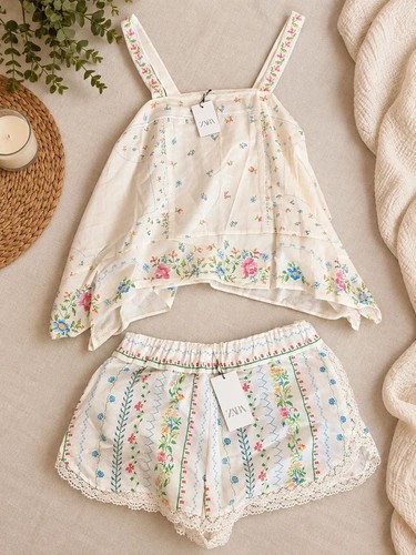 Zara floral embroidered cami - floral,