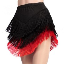 Latin Dance Fringed Tassel Mini Short Skirt Ballroom Tango Salsa Dancewear Dress