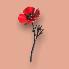 ZARD Large Poppy Flower Brooch