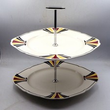 ART DECO 1930s H&K Tunstall Pottery Two-Tier CAKESTAND