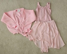 Pink Ballet Set Inc Leotard, Skirt & Cardigan By Bloch Girls Up to 7 Years