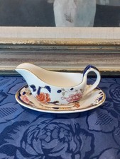 Rare Mason's Mandalay Blue Small Sauce Boat & Underplate - 1st Quality