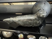 seal carving, stone. These carvings are traditional art of Inuits of Canada 13cm