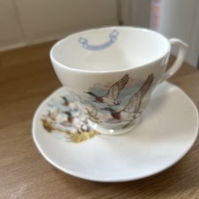 Sandringham Flying Ducks Cup and Saucer Bone China Royal Albert England