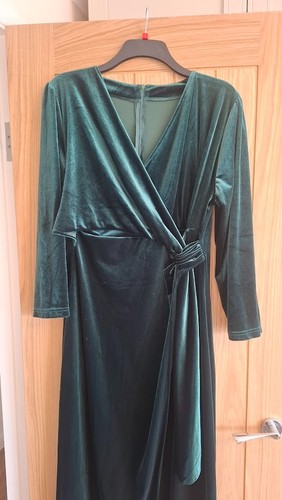 Green velvet evening - green, dress