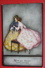 Old Artist JENNIE HARBOUR postcard ART DECO GLAMOUR LADIES GOSSIP HAVE YOU HEARD