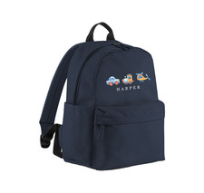 Personalised Cars rucksack Backpack Toddler Kids School Bag Drink Pouch boats