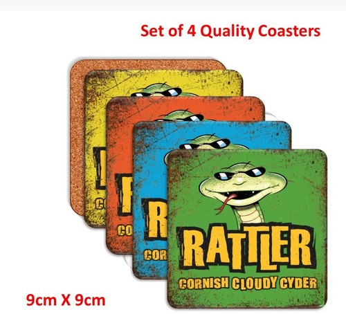 Rattler cider coasters - x,