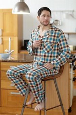 Check Pyjama Set Men's Blue