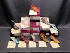 Lot of 10 Miniature Collectible Shoes By Raine Just the Right Shoe In Boxes