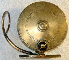 P D Malloch's of Perth Patent Sidecaster Reel Brass 3 3/4” Dia Vintage