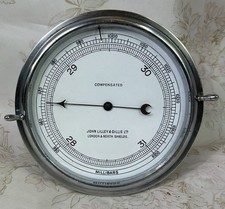 Maritime Bulkhead Barometer John Lilley & Gillie Ltd, Vintage 1970's, Nautical