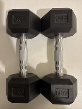 Pair of Rubber Hex Dumbbells