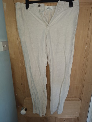 Straight fit linen cotton - m&s,