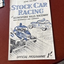 Stock Car Racing at Hednesford Hills 15/6/1963 Programme