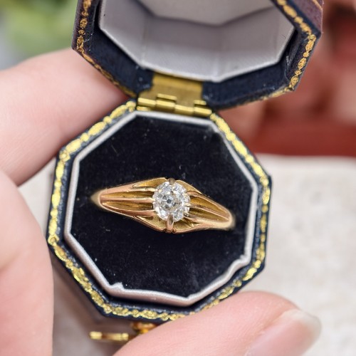 18ct gold antique diamond ring - gold,