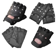 Punk Rave Mens Fingerless Gloves Black Gothic DieselPunk Heavy Metal Rock Biker 