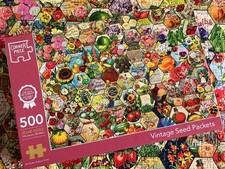 Cornerpiece Jigsaw Puzzle "Vintage Seed packets” 500 pieces, Complete