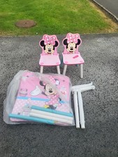 Minnie Mouse Wooden Table 2 Chairs Set ( Please Note 1 Chair Is Broke)