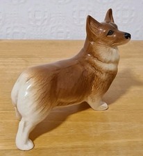 CERAMIC WELSH CORGI FIGURINE approx 12cm length 10cm Tall