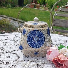 Vintage 1940's James Kent Fenton 'Osaka' Biscuit Barrel Chintz Brass Handle