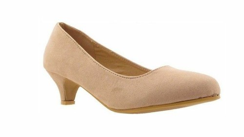 Ladies womens low kitten heel - low,