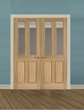 French doors oak interal door