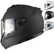 Shox Ammo Solid Full Face Motorcycle Helmet With Integrated Sun Visor