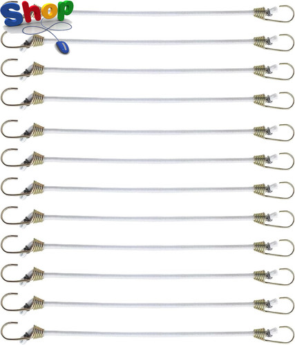 12pcs 25cm white mini bungee - 25cm,