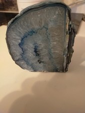 Geode Cut to Take A Candle Beautiful Blue Colour Natural Stone Crystal