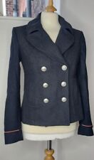 Superdry State Island Peacoat Ladies 8 Wool Blend Black Charcoal NEW 