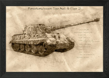 Tiger 2 Tank Sketch Framed