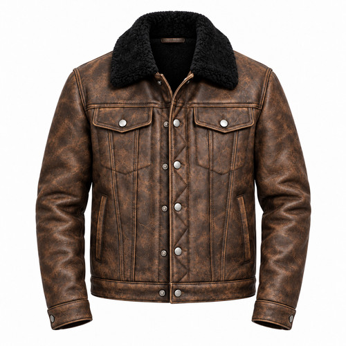 Men brown western trucker - men's,