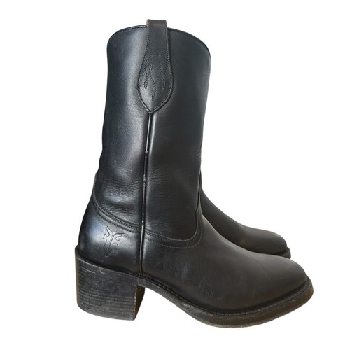 Vintage frye black leather mid - vintage,