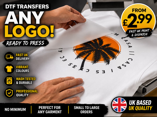 Dtf heat transfers any logo - heat,