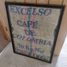 Vintage Hessian coffee sack in a antique frame
