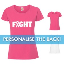 FIGHT Cancer Logo Ladies T-Shirt, Charity Walk Run, Mud Run, Race For Life