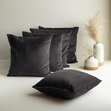 Pack of 6 Velvet Cushions With Covers Throw Decorative 18"x18" Filled Cushions