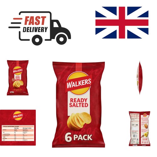 Ready salted crisps 6x25g - ready,