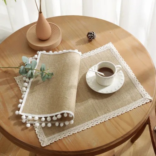 1pcs cotton linen table - 1pcs, mat