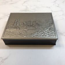 Vintage Playing Card Metal / Plastic Storage Box 2 Sets Of Cards Bridge Design