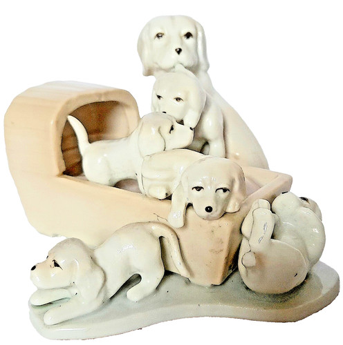 Labrador with five - with, pups
