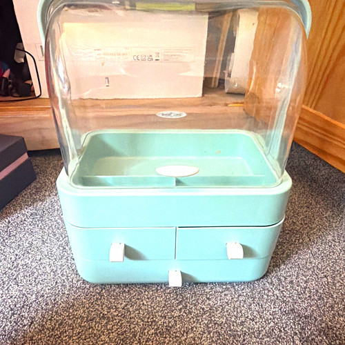 Green plastic storage box - green,