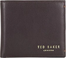 Ted Baker Mens Antoony Bifold Leather Wallet,Card Holder - Dark Brown