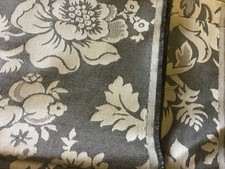 95 cm Ian Mankin fabric  remnant  137 cm wide wildflower  CHARCOAL reversible