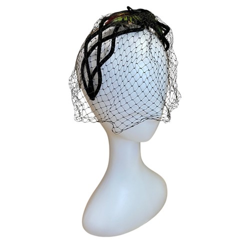 Vintage 1950s black veiled - 1950s,