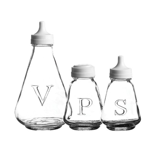 Glass cruet set vinegar salt - glass,
