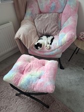 Velvet Armchair Comfy Armchair Living Room Reading Chair Bedroom Small Sofa C...