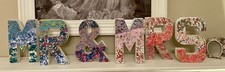Wedding Decoration Mr & Mrs 6 Individual Letters Wedding Sign 8inch Tall Floral